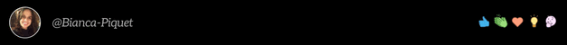 Tarja preta para sinalizar o final do artigo. Foto de rosto da autora do artigo: Bianca Piquet. Mulher Branca, cabelos longos, volumosos, lisos. Cabelos e olhos castanhos. Sorri. A imagem contém ícones de ícones ilustrativos de curtidas-interação. - arte canva